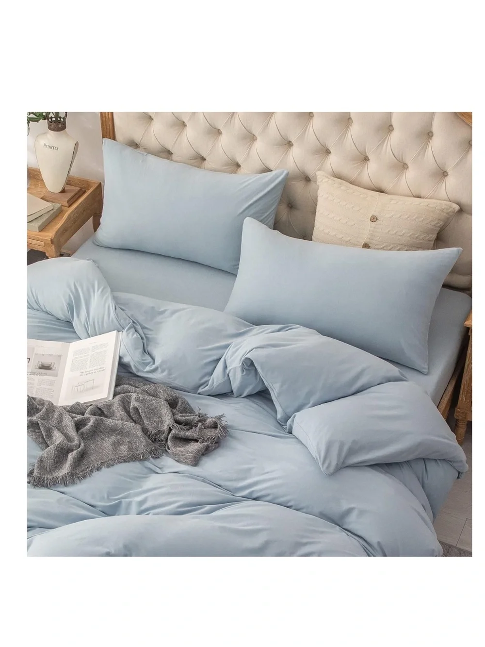 Jersey Knit Pillowcases Queen 20x30” (2-Pack) LIGHT BLUE